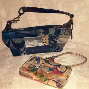 COACH hobo patchwork bag w/ bonus wristlet wallet